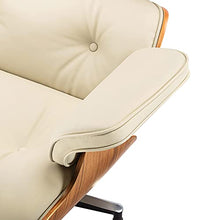 Load image into Gallery viewer, Mid Century Lounge Chair and Ottoman, Modern Chair Classic Design, Top Grain Leather Palisander Wood, Heavy Duty Base Support for Living Room, Study, Lounge, Office