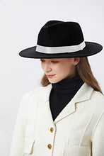 Load image into Gallery viewer, BABEYOND 1920s Gatsby Panama Fedora Hat Cap for Men Gatsby Hat for Men 1920s Mens Gatsby Costume Accessories (Black)