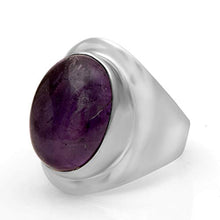 Load image into Gallery viewer, Shine Jewel 8.150 Ctw 16x12 Oval Cabochon Natural Amethyst Gemstone 925 Sterling Silver Ring (9)