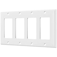 Load image into Gallery viewer, ENERLITES Decorator Light Switch or Receptacle Outlet Wall Plate, Gloss Finish, Size 4-Gang 4.50" x 8.19", Polycarbonate Thermoplastic, 8834-W, White, Standard Size