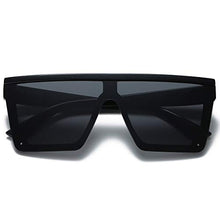 Load image into Gallery viewer, LKEYE - Oversize Shield Flat Top Square Sunglasses Siamese Rimless Lens LK1717 C1 Black/Gray