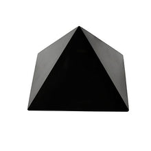 Load image into Gallery viewer, Polished Shungite Pyramid 4 Inches, Contains Carbon Fullerenes for EMF Protection | Authentic Anti-Radiation Shungite Stone Figures from Karelia, Russia | 4 Inch Pyramid, Polished