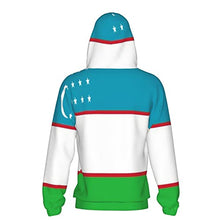 Load image into Gallery viewer, Uzbekistan Flag Print Hoodies Kids 3D Print Sweatshirts Long Sleeve Pullover Hoodies with Pocket for Teen Boys and Girls Black