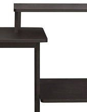 Load image into Gallery viewer, FURINNO Efficient Home Laptop Notebook Computer Desk, Square Side Shelves, Espresso/Black