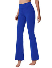 Load image into Gallery viewer, LChinFun Women's Performance Power Flex High Waist Bootleg Yoga Pants Inner Hidden Pocket Tummy Control 4 Way Stretch Bootcut Running Sweatpants Royal Blue Size M
