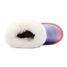 Load image into Gallery viewer, K KomForme Girls Snow Boots Warm Fur Lined Glitter Strap Winter Shoes Lightweight with Hook-and-loop(Toddler/Little Kids/Big Kids)