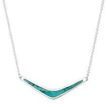 Load image into Gallery viewer, Silpada 'Reversible Boomerang' Compressed Turquoise Necklace in Sterling Silver