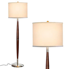 Load image into Gallery viewer, Brightech Lucas - Mid Century Modern Floor Lamp For Bedroom Reading - Brighten Living Room Corners with A Free Standing Light - Tall Office Lighting With Drum Shade & Handsome Wood Finish