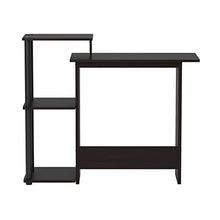 Load image into Gallery viewer, FURINNO Efficient Home Laptop Notebook Computer Desk, Square Side Shelves, Espresso/Black