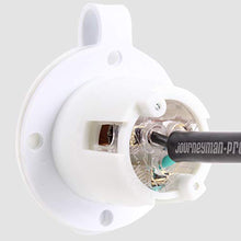 Load image into Gallery viewer, 15A Weatherproof Outdoor Power Outlet by Journeyman-Pro 15 Amp 125 Volt NEMA 5-15R Receptacle Kit with Integrated 20" Extension Cord + Waterproof Rubber Cover (GCR1-WHITE)