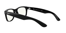 Load image into Gallery viewer, Ray-Ban Unisex-Adult RB2132 New Wayfarer Blue Light Filtering Everglasses, Shiny Black/Clear, 52 mm