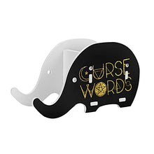 Load image into Gallery viewer, Elephant Wooden Pen Cup Pencil Holder Witch Spell Curse Words Desk Decor Desk Organizer With Cell Phone Stand
