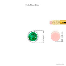Load image into Gallery viewer, Bezel-Set Round Emerald Solitaire Pendant in Platinum (6mm Emerald)