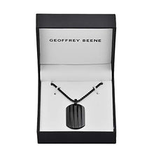 Load image into Gallery viewer, Geoffrey Beene Stainless Steel Men's Patterned Dog Tag, Black, Size No Size