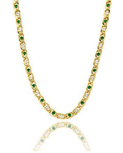 Load image into Gallery viewer, My Ritzy Cubic Zirconia Necklace Sets with Two-Tone Gemstone Sparkling | 24k Gold Plated Tennis Sets for Women | 20 in / 7.5 in | Packed in Gift-Box (Cubic Zirconia Set)