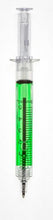 Load image into Gallery viewer, 8 Syringe Designed Pens, 8 Different Coloured Syringe Pen All Black Ink Great for Nurse Costume or Doctor Gift
