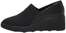Load image into Gallery viewer, Clarks Women's Mazy Seabury Loafer, Black Leather/Stretch Combi, 7.5 Wide