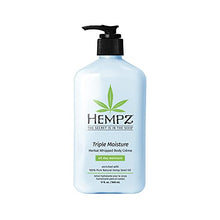 Load image into Gallery viewer, Hempz Natural Triple Moisture Herbal Whipped Body Cream with 100% Pure Natural Hemp Seed Oil for 24-Hour Hydration