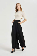 Load image into Gallery viewer, Tronjori Women High Waist Casual Wide Leg Long Palazzo Pants Trousers(XL, Black)