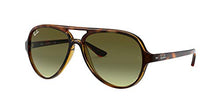 Load image into Gallery viewer, Ray-Ban RB4125 Cats 5000 Aviator Sunglasses, Light Havana/Green Gradient Brown, 59 mm