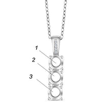 Load image into Gallery viewer, Gem Stone King 925 Sterling Silver Build Your Own Personalized Round 3 Birthstones with Diamond Fashion Pendant Necklace For Women with 18 Inch Silver Chain
