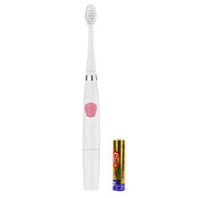 Load image into Gallery viewer, Kids Electric Toothbrushes, Electric Toothbrush Kids Sonic Toothbrush Electronic Toothbrush, Battery Power Tooth Brush with Replacement Heads, IPX7 Waterproof, Pink
