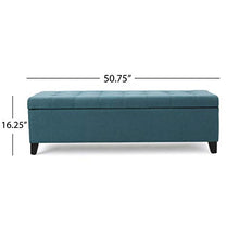 Load image into Gallery viewer, Christopher Knight Home Mission Fabric Storage Ottoman, Dark Teal