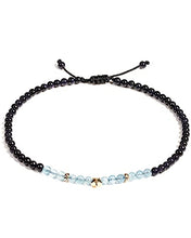 Load image into Gallery viewer, Jewever Aquamarine with Blue Sandstone Anklet Bracelet for Women Good Luck Star Charm Gem Stones Yoga Meditation Healing Crystals