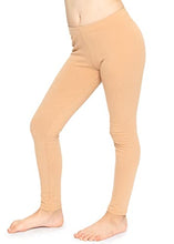 Load image into Gallery viewer, STRETCH IS COMFORT Girl's Cotton Footless Leggings Beige Large