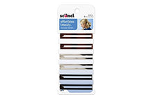 Load image into Gallery viewer, Scünci® No-Slip Grip® Open-Center Stay-Tight Barrettes in Assorted Neutral Metallic Colors (Packaging May Vary), 6 Count