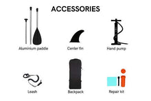 Load image into Gallery viewer, Super Deluxe Best Inflatable Stand-Up Paddle Board (Doodle Design) Inflated Size at 320x81x15cm, Inner Rail Layer for an Extra airtight Seal, Composite Coating with a Heavy-Duty PVC Layer