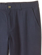 Load image into Gallery viewer, Isle Bay Linens Men's Breathable Drawstring Linen Cotton Blend Ninth Pants Navy 38