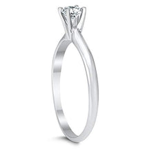 Load image into Gallery viewer, AGS Certified 1/4 Carat Round Diamond Solitaire Ring in 14K White Gold