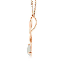 Load image into Gallery viewer, June Birthstone - Round Moonstone Infinity Twist Pendant in 14K Rose Gold (8mm Moonstone)