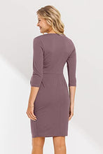 Load image into Gallery viewer, Women's Front Pleated Midi Maternity Dress, Dark Mauve, Medium