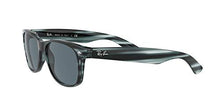 Load image into Gallery viewer, Ray-Ban RB2132 New Wayfarer Square Sunglasses, Striped Blue Havana/Blue, 58 mm