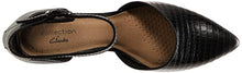 Load image into Gallery viewer, Clarks womens Linvale Edyth pumps shoes, Black Leather/Croc Combi, 8.5 US