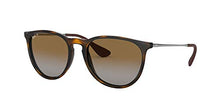 Load image into Gallery viewer, Ray-Ban RB4171 Erika Round Sunglasses, Light Havana/Polarized Grey Gradient Brown, 54 mm