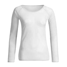 Load image into Gallery viewer, Women Shirt Blouse,Ladies See-Through Long Sleeve Pullovers Seamless Arm Shaper Mesh Top Tunics by MEEYA White
