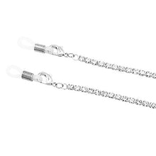 Load image into Gallery viewer, Rosemarie Collections Women's Crystal Rhinestone Strap Eyeglass Holder (Silver Tone)