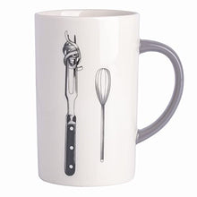 Load image into Gallery viewer, Babish Carving Fork and Whisk Latte Tattoo Mug, 15oz