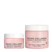 Load image into Gallery viewer, Pacifica Beauty Vegan Collagen Overnight Recovery Face Cream + Undereye Eye Cream Set, Hylauronic Acid, Caffeine, Vitamin E & C, Hydrating & Moisturizing for Aging and Dry Skin, Pink, 2 Count