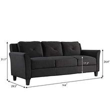 Load image into Gallery viewer, 3 Piece Chair Loveseat Sofa Set, Harper & Bright Designs Living Room 3 Piece Sofa Couch Set, 3 Seats Loveseat Single Chair Sectional Sofa Set Ship from USA Warehouse, Arrive in 3 Days (Black)