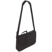 Load image into Gallery viewer, Kenneth Cole Reaction Risky Business Messenger Full-Grain Colombian Leather Crossbody Laptop Case & Tablet Day Bag, Dark Brown, One Size