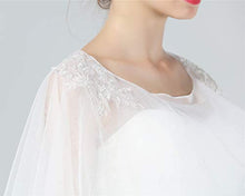 Load image into Gallery viewer, Wedding Cape Lace Bridal High-Low Capelet Bolero Cover Up Lace Shawl 1920S Women Shrug Wrap Off White Style 3