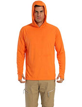 Load image into Gallery viewer, Men's Sun Shirts UPF 50 Clothing Lightweight Long Sleeve Crew Neck Plain Casual Swim Fishing Rash Guard Summer Tee Hoodie T-Shirts Orange Size L