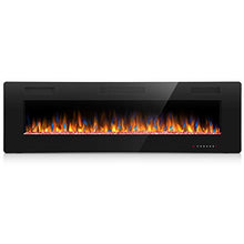Load image into Gallery viewer, Joy Pebble Electric Fireplace, in-Wall Recessed and Wall Mounted 750/1500W Fireplace Heater, Touch Screen, Remote Control with Timer, Black (60 inch)