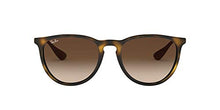 Load image into Gallery viewer, Ray-Ban Women's RB4171 Erika Sunglasses, Dark Rubber Tortoise/Brown Gradient, 54 mm