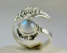 Load image into Gallery viewer, Rainbow Moonstone Silver Ring, Rainbow Moonstone, Moonstone Ring, 925 Sterling Silver, Silver Ring, Handmade Jewelry, Size 4-13 US