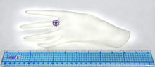 Load image into Gallery viewer, RB Gems Sterling Silver 925 Ring GENUINE GEMS Cushion 5 mm, Rhodium-Plated Finish, Floral Cluster Design (7, amethyst)